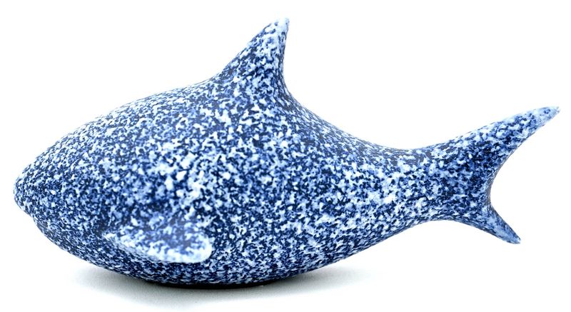 Porcelain Ceramic Sculpture Ornament - Shark Blue