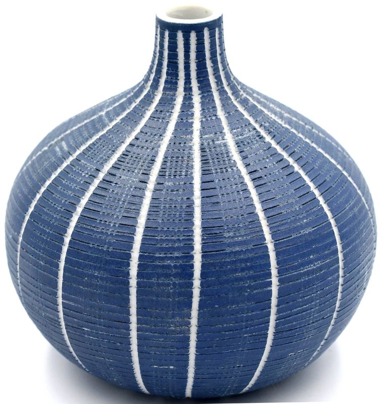 Handcrafted Porcelain Bud Vase - Large Navy