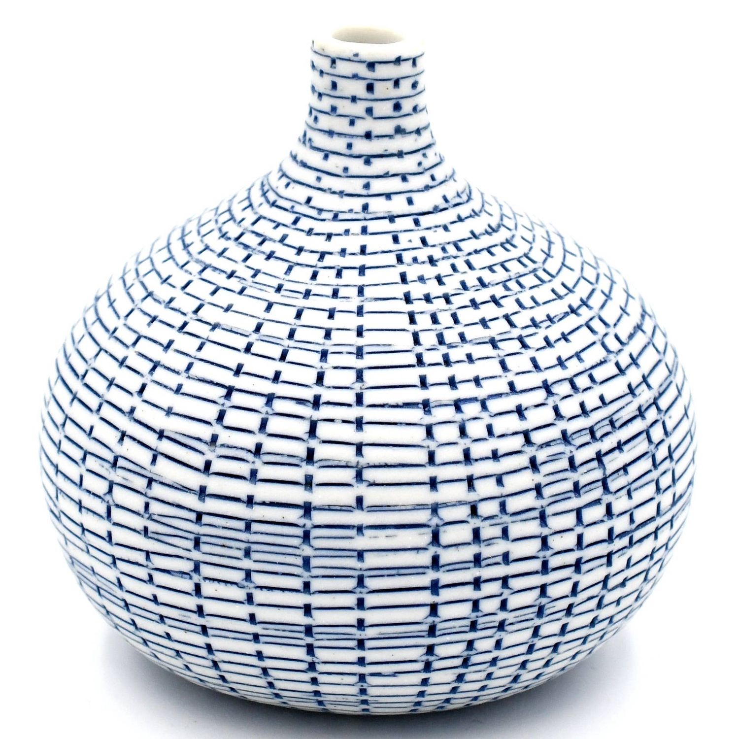 Handcrafted Porcelain Bud Vase - Tiny Blue Handcrafted Porcelain Bud Vase - Tiny Blue