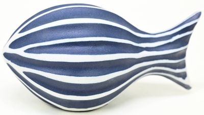 Porcelain Ceramic Sculpture Ornament - Mini Fish Navy Porcelain Ceramic Sculpture Ornament - Mini Fish Navy