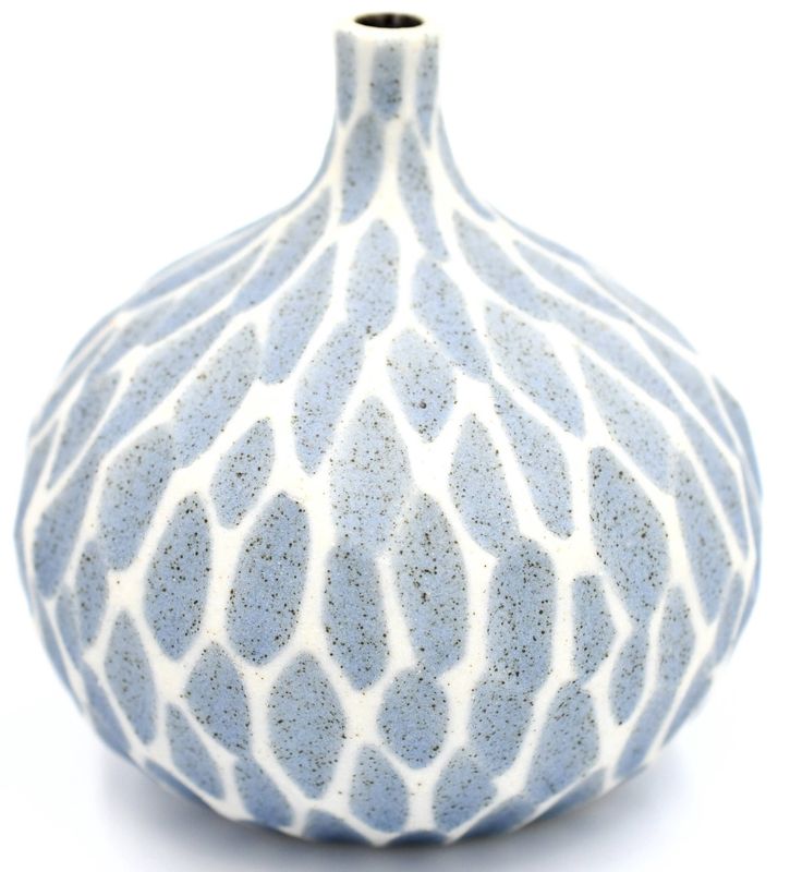 Handcrafted Porcelain Bud Vase - Tiny Lt Blue