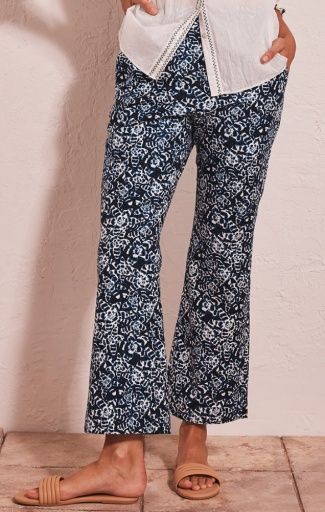 Nic + Zoe Plaza Demi-Boot Shibori Lilies Ankle Pant, Size: 4