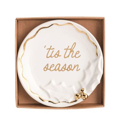 Gold Holly Trinket Dish
