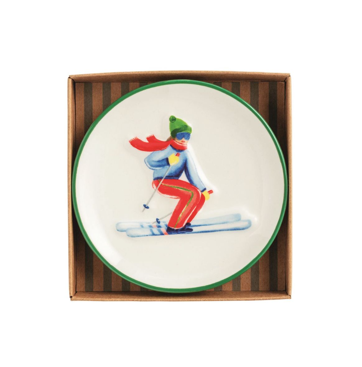 Ski Trinket Dish, Dish: Skiier