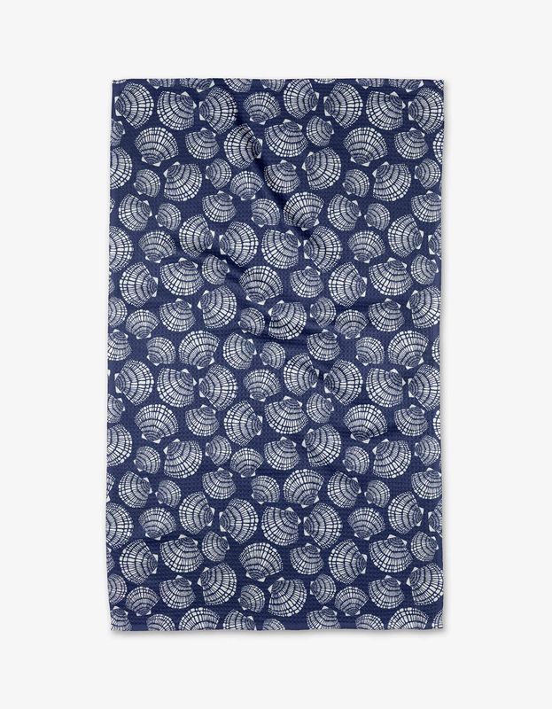 Geometry Nautical Seashells Tea Towel