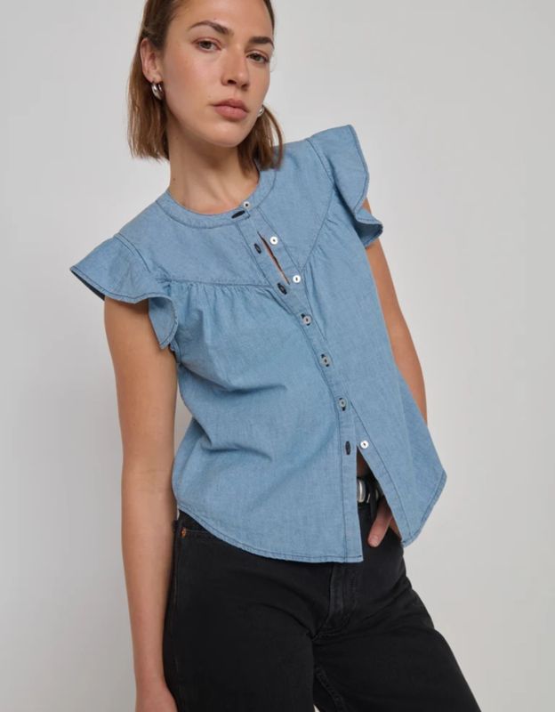 Nation Lindsey Blouse Chambray