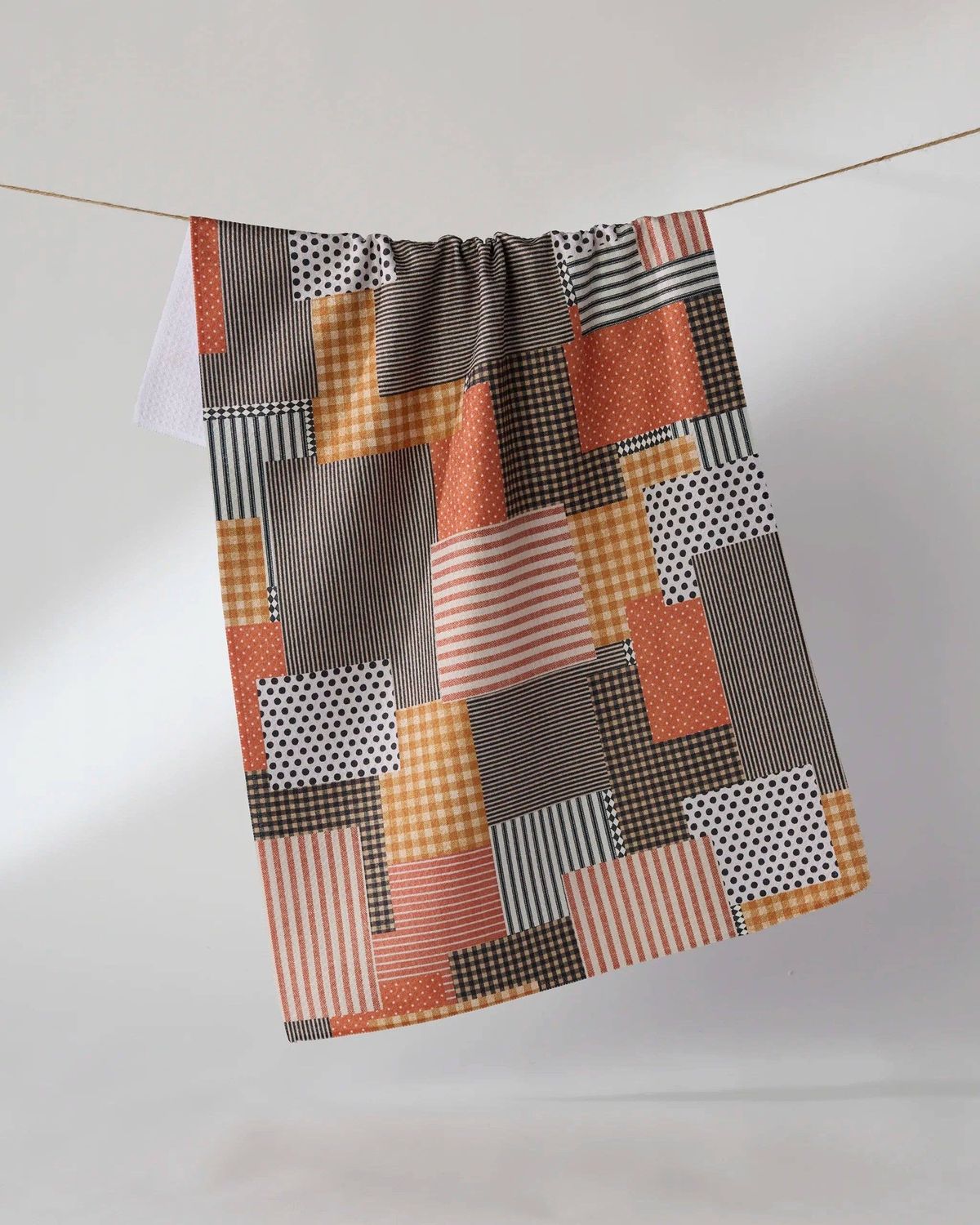 Geometry Patch and Pumpkin Tea Towel Geometry Patch and Pumpkin Tea Towel
