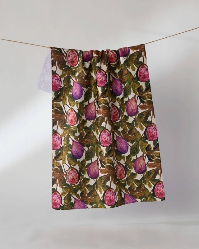 Geometry Wild Fig Tea Towel