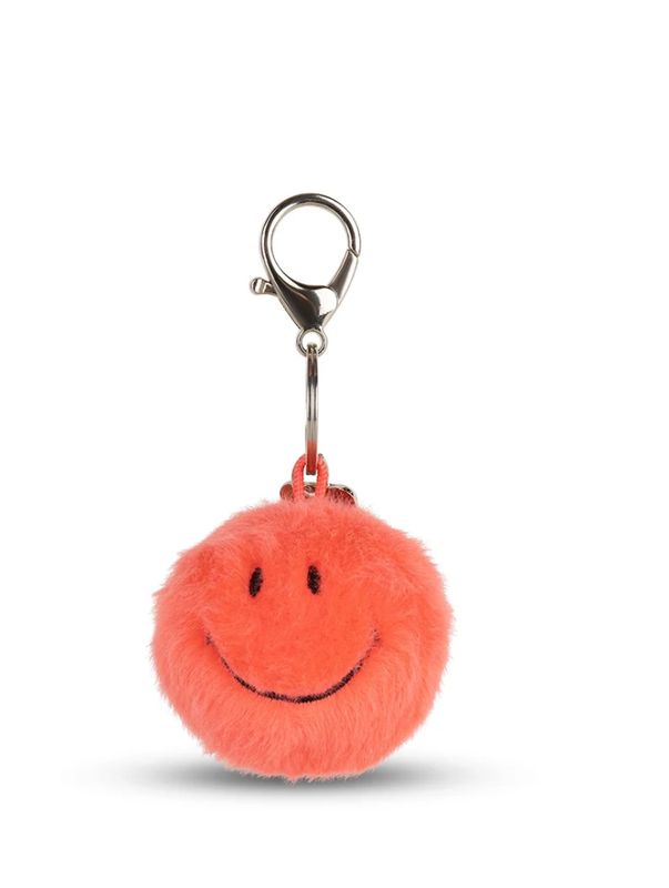 Bon Ton Smiley Keychain ECO Fuzzy Bright Coral - 2"
