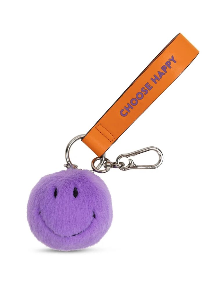 Bon Ton Smiley ECO Fuzzy Bag Charm Purple - 3"