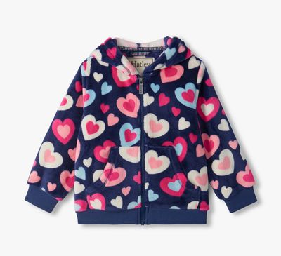 Hatley Bunches of Hearts Fleece Zip-up Hoodie Hatley Bunches of Hearts Fleece Zip-up Hoodie