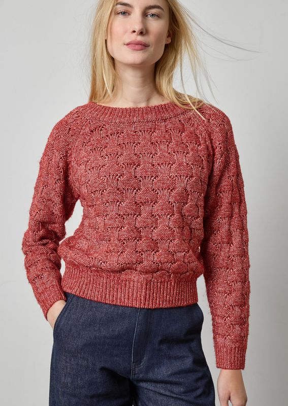 Lilla P Long Sleeve Ballet Neck Sweater : Oxblood