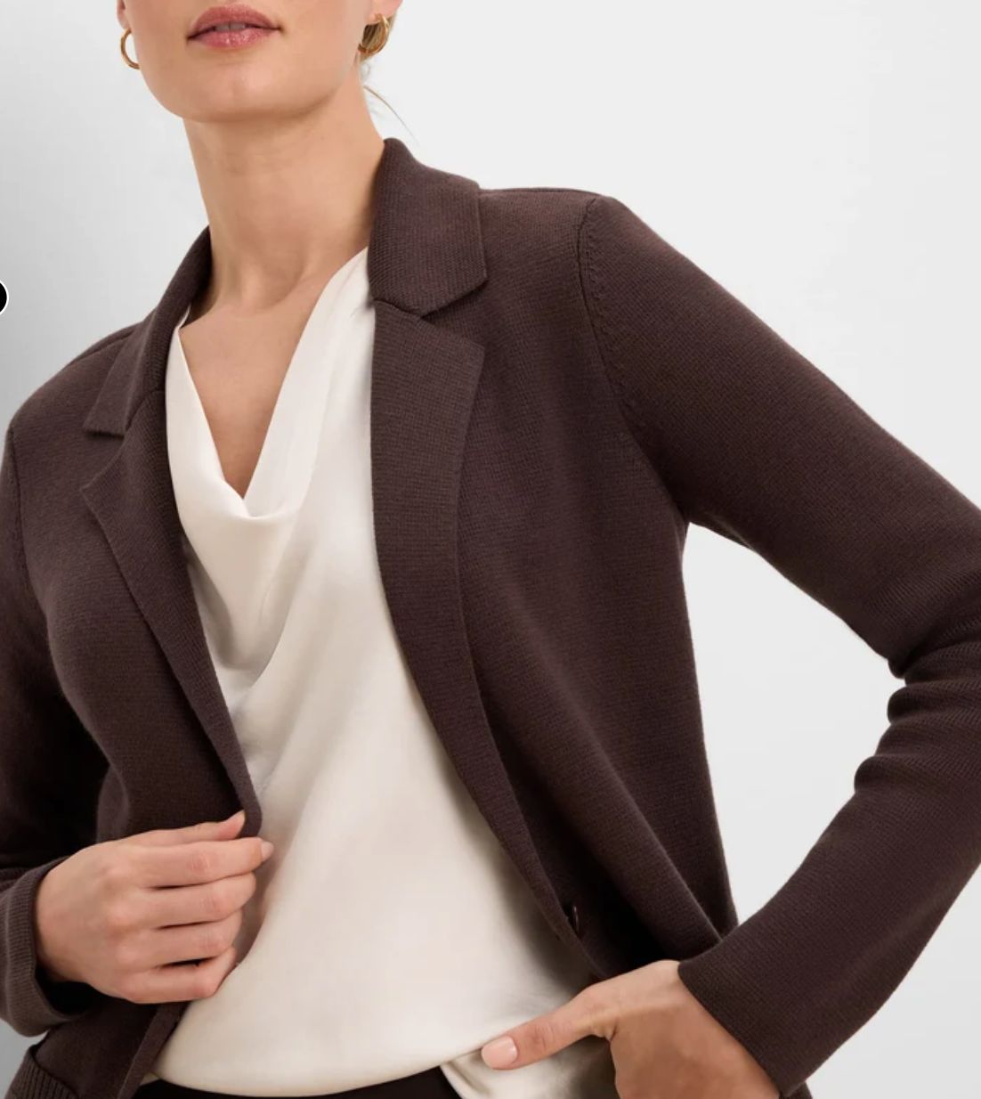 Nic + Zoe Elegant Knit Blazer Java Nic + Zoe Elegant Knit Blazer Java