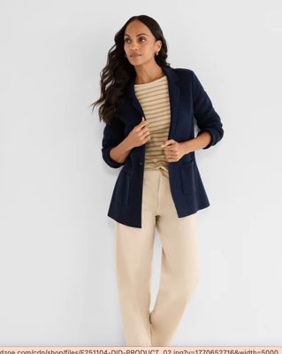 Nic + Zoe Elegant Knit Blazer Indigo Nic + Zoe Elegant Knit Blazer Indigo