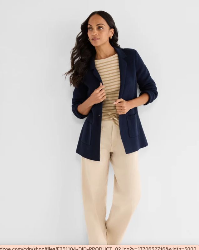 Nic + Zoe Elegant Knit Blazer Indigo