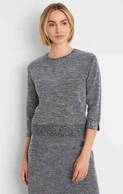 Nic + Zoe Tweed Stitch Sweater Indigo