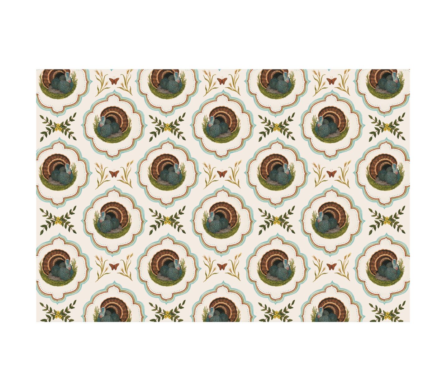 Hester & Cook Heritage Turkey Meadow Paper Placemat