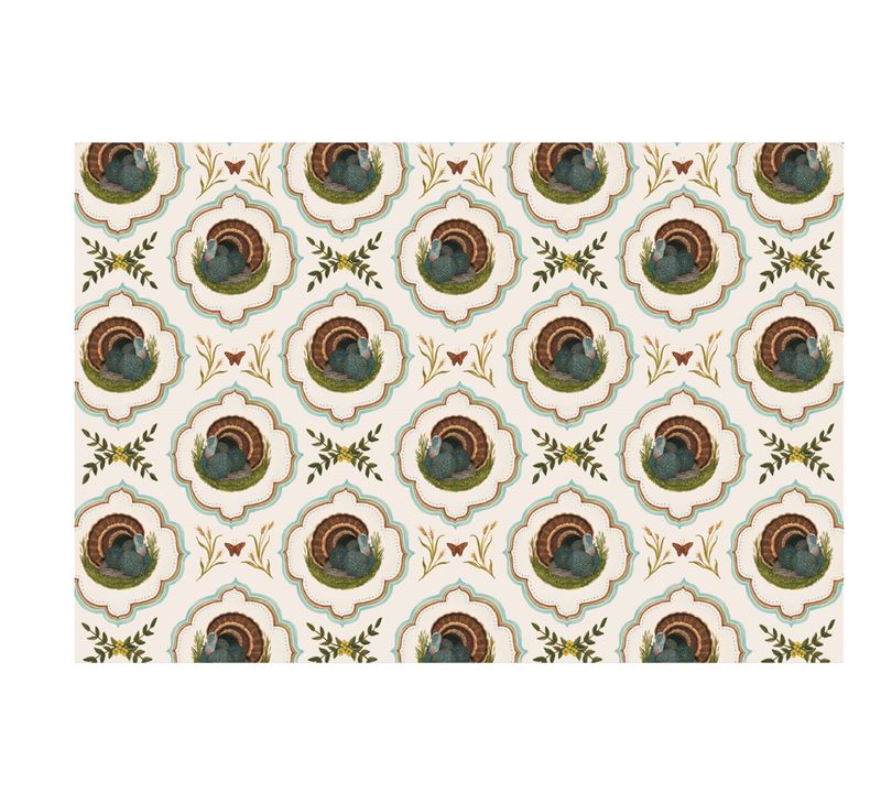 Hester & Cook Heritage Turkey Meadow Paper Placemat