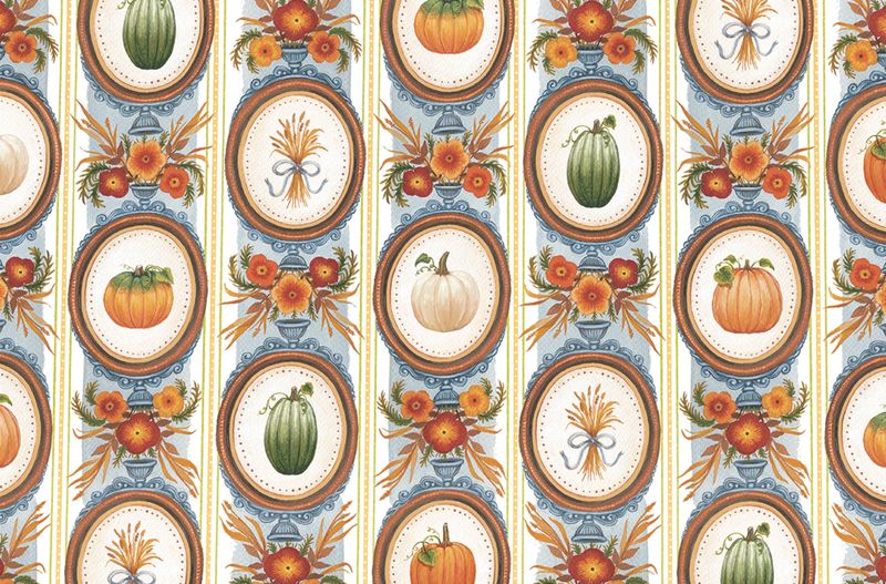 Hester & Cook Antique Pumpkin Frame Paper Placemat