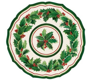 Hester & Cook Die-cut Holiday Holly China Placemat