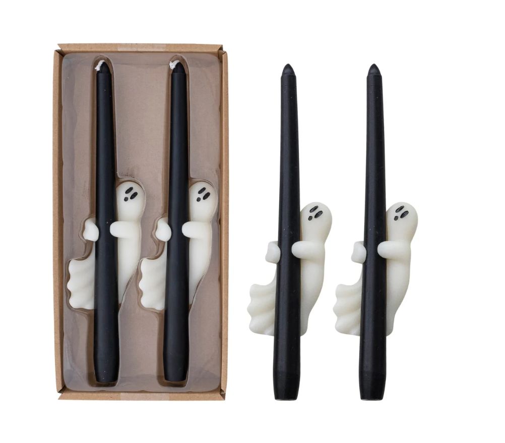 Ghost Taper Candles in Box Black & White Ghost Taper Candles in Box Black & White