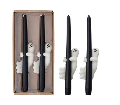 Ghost Taper Candles in Box Black & White Ghost Taper Candles in Box Black & White