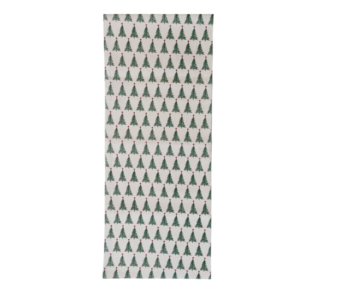 Printed Table Runner w Christmas Tree Printed Table Runner w Christmas Tree
