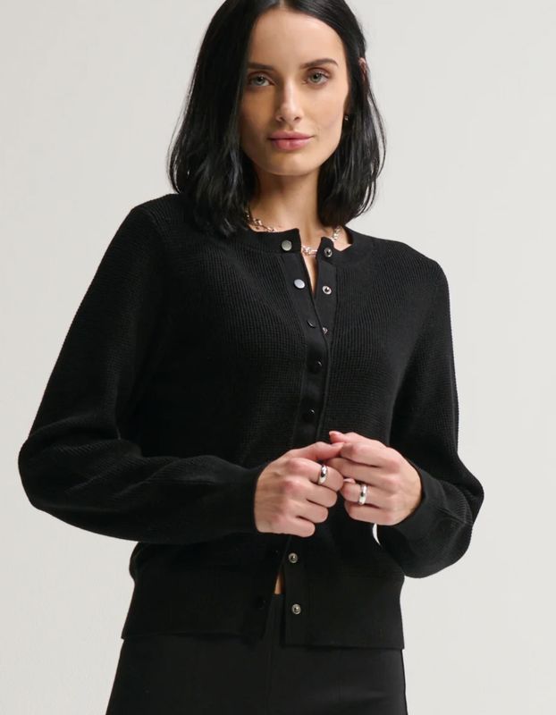 Margaret O'Leary Snap Cardigan Black