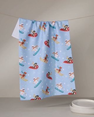 Geometry Winter Friends Tea Towel