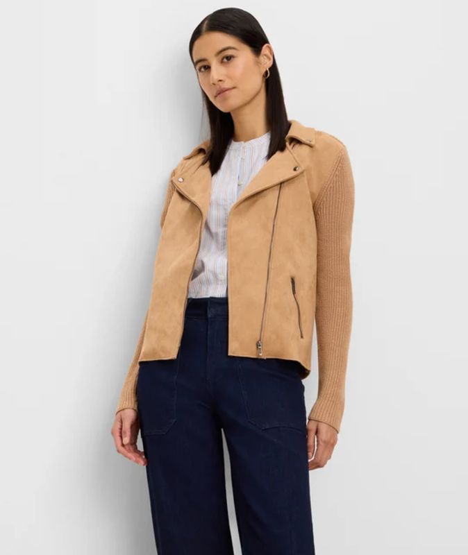 Nic + Zoe Mixed Media Moto Jacket