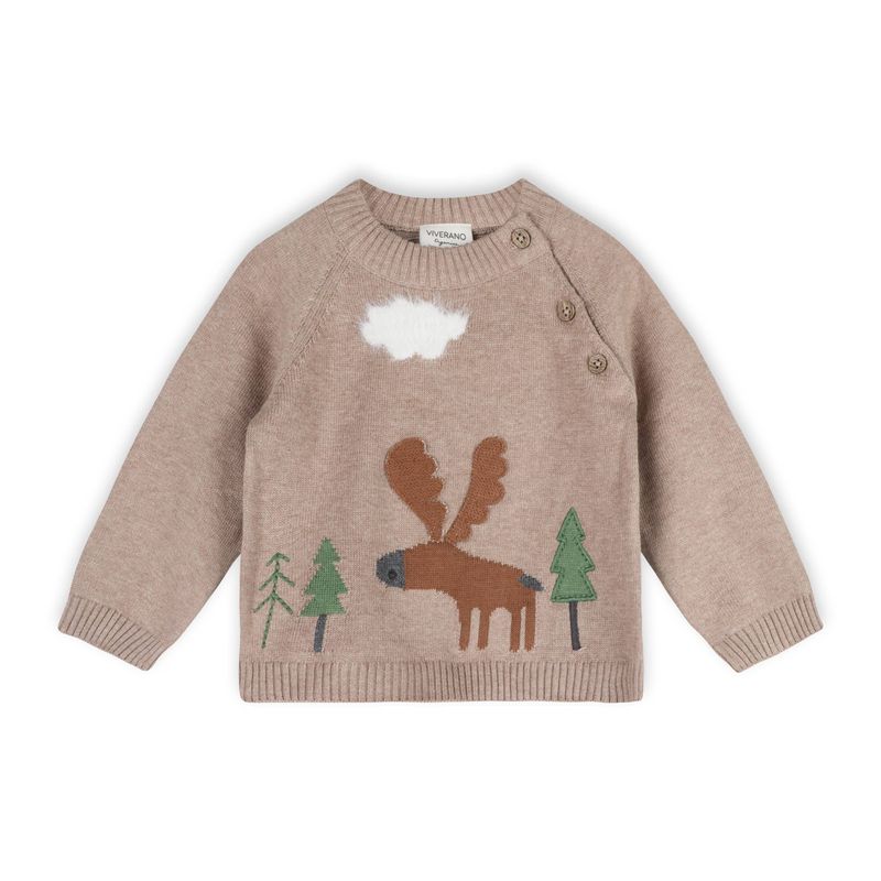 Viverano Organics Moose Woods Knit Baby Pullover (Organic Cotton)
