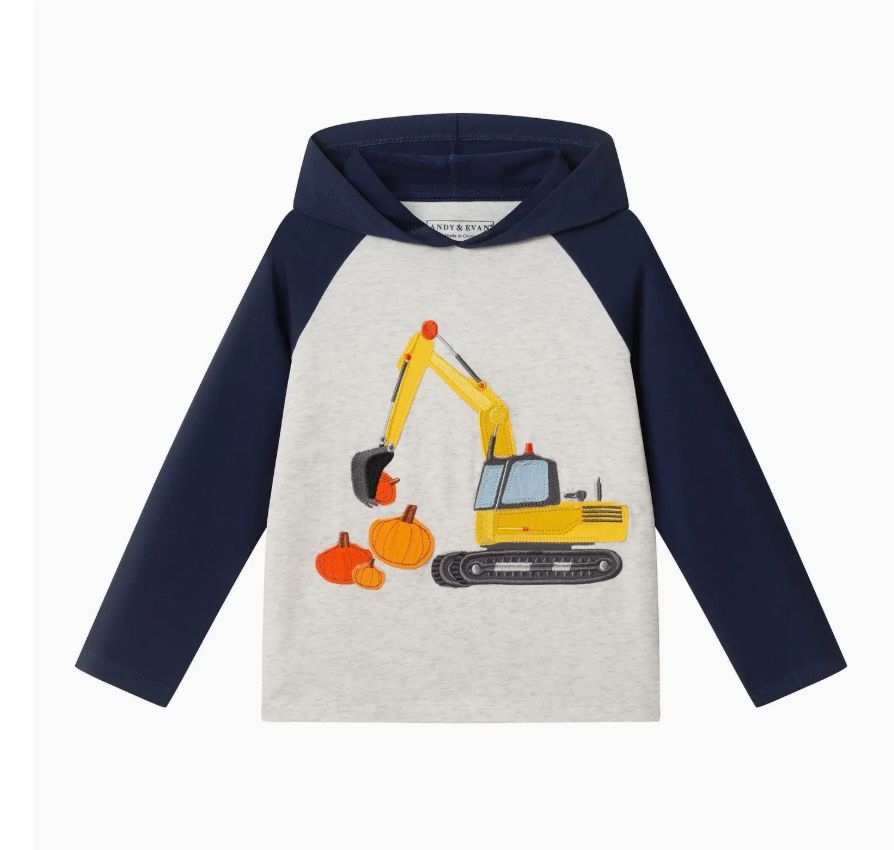 Andy & Evan Hooded Raglan Tee Pumpkin Excavator