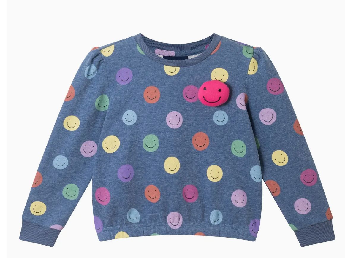 Andy & Evan Girls Smiley Face Sweatshirt