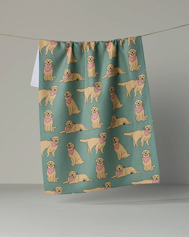 Geometry Golden Days Tea Towel