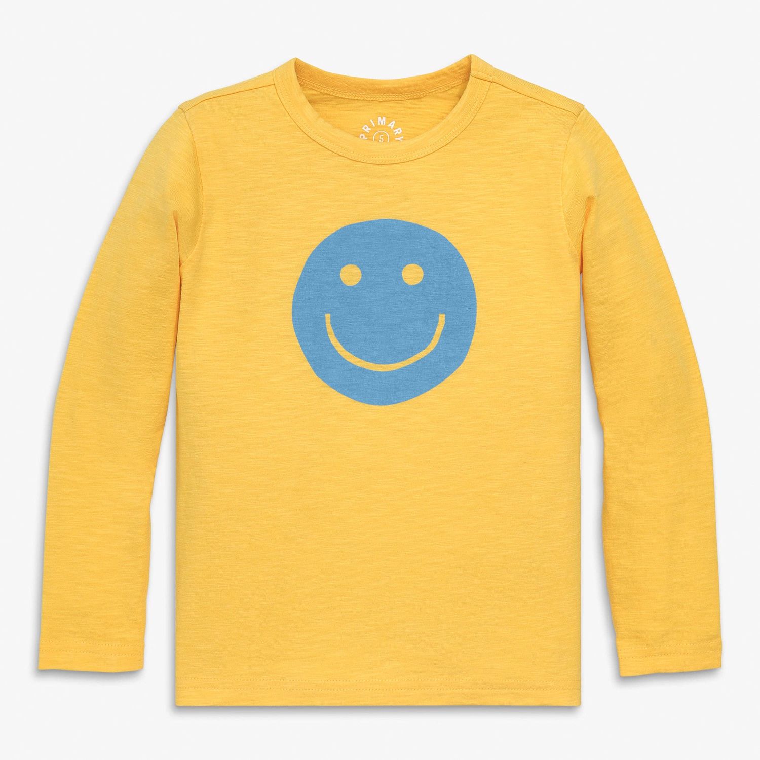 Primary Kids long sleeve happy face tee Primary Kids long sleeve happy face tee, Size: 2