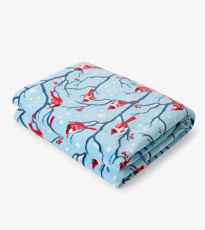 Winter Cardinals Fleece Blanket