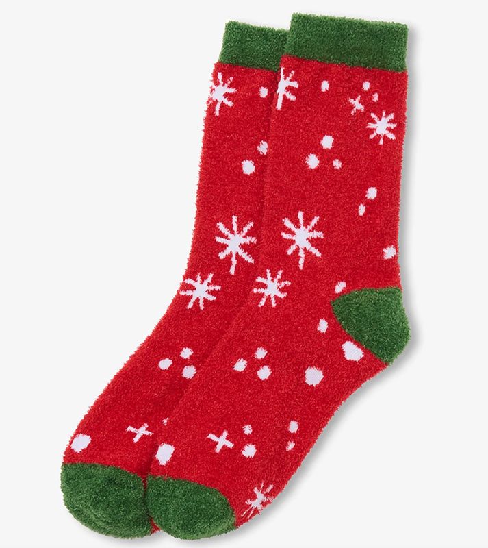 Snowflakes Fuzzy Socks