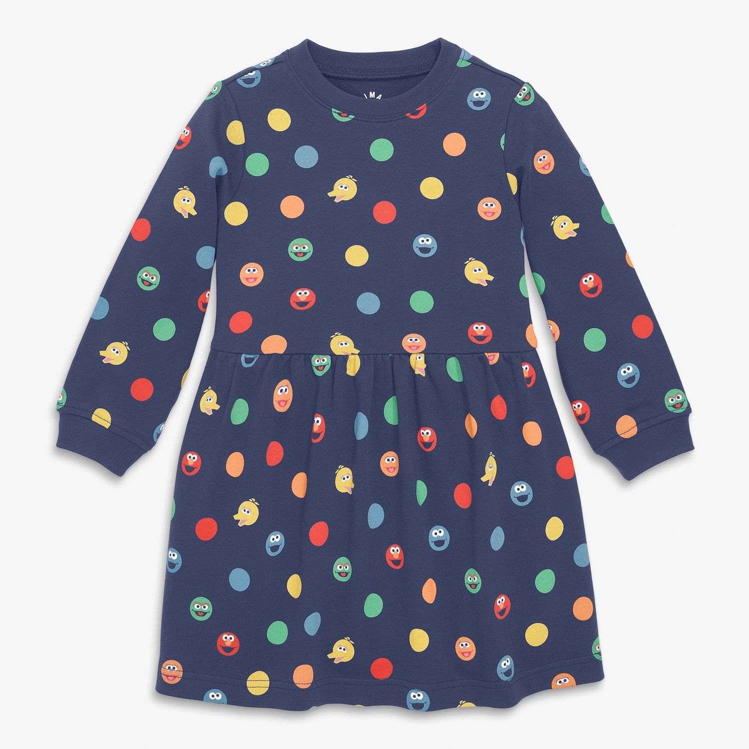 Primary Kids Sesame Street Friends Sweatshirt Dress Primary Kids Sesame Street Friends Sweatshirt Dress, Size: 1