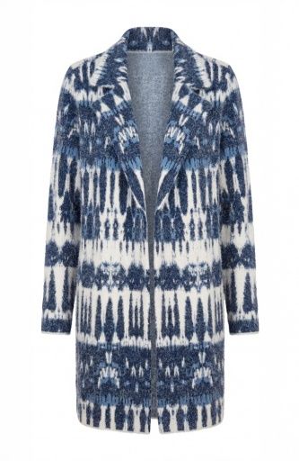Liverpool Open Front Coatigan Sweater Navy White Multi, Size: XS