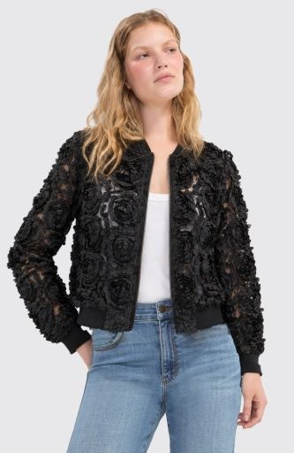 Liverpool Rosette Woven Bomber Jacket Black