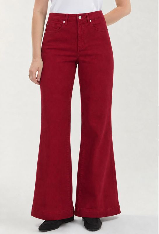 Liverpool Hannah Flare W/ Comfort Waist Wild Cranberry