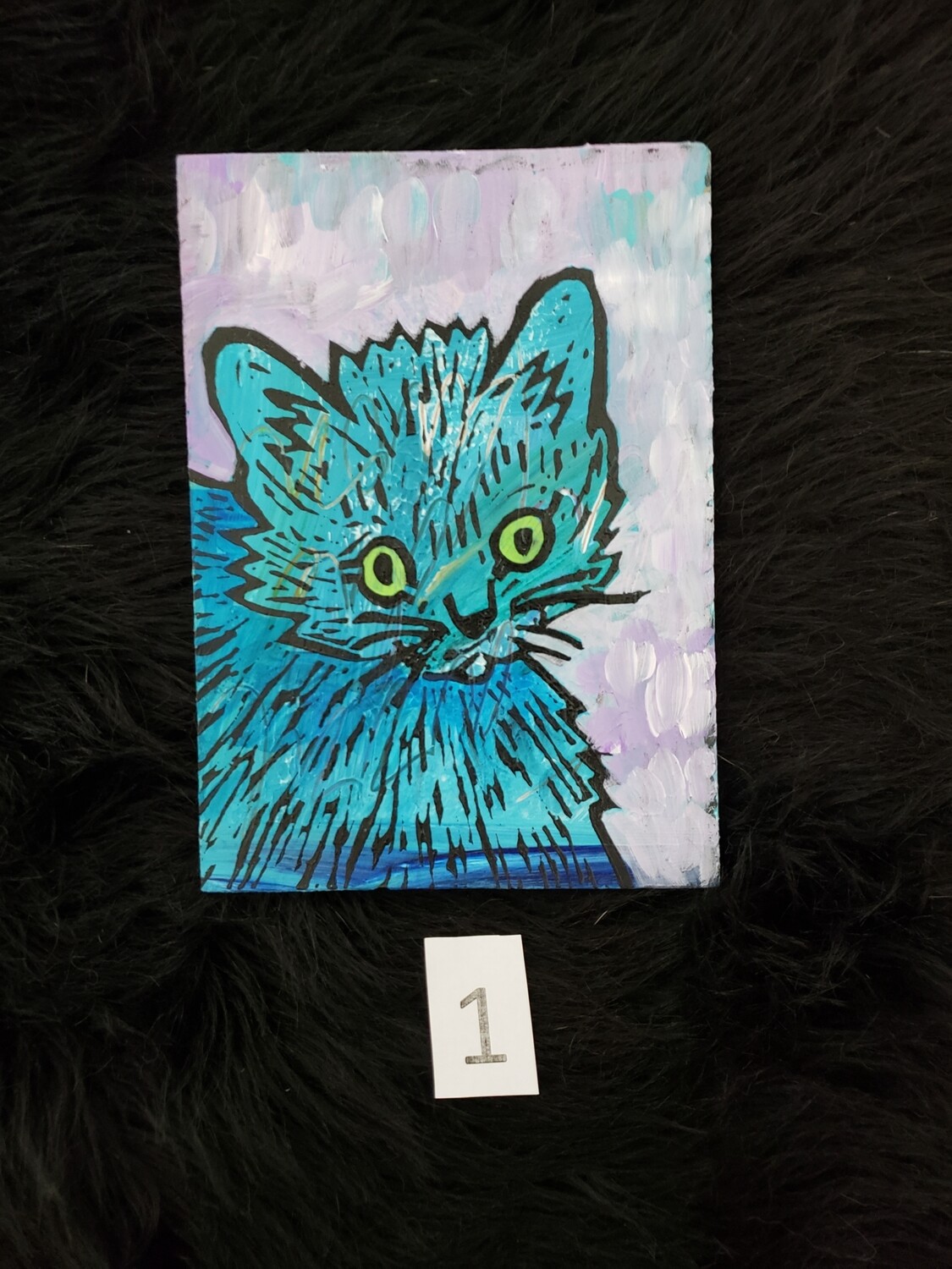 Cat Monoprint:  of Portrait of a Kitten  Kym Moreland- Garnett