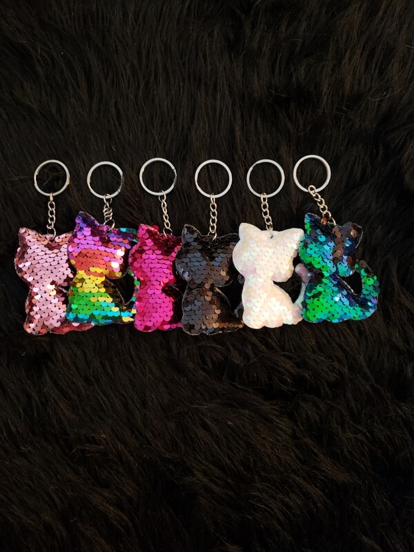Cat Sequin Key chain