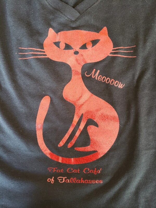 Red Glitter Cat Shirt-Fitted Cut