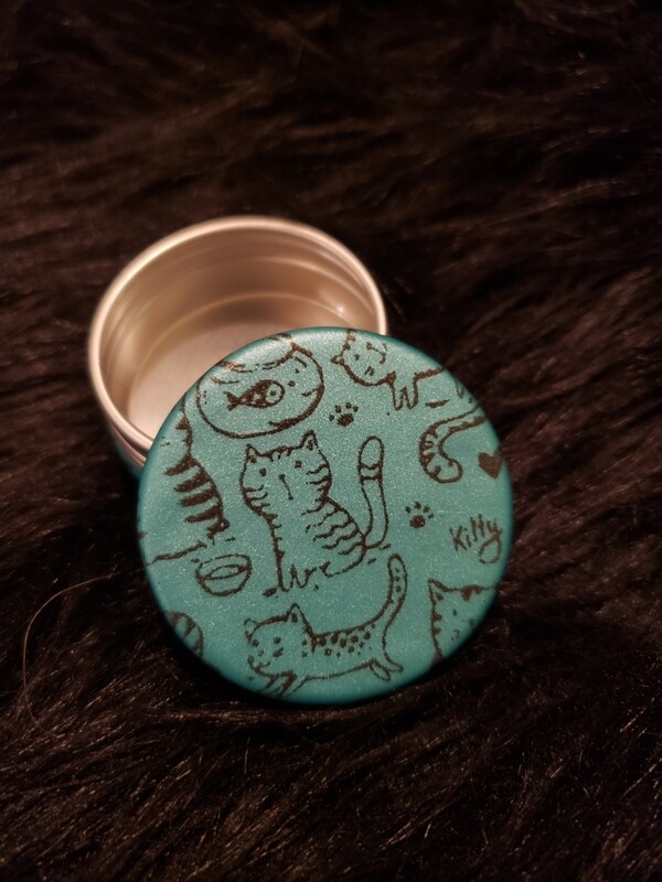 Small Tin- Blue Cat Pattern