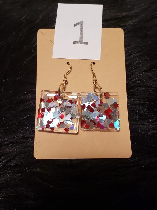 Cat Confetti Resin Earrings