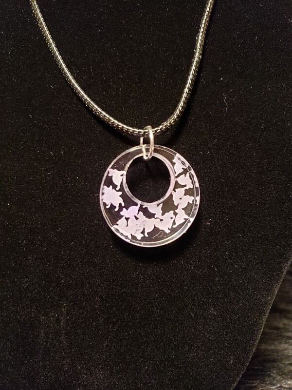Cat Purple Confetti Resin Moon Charm on Rope