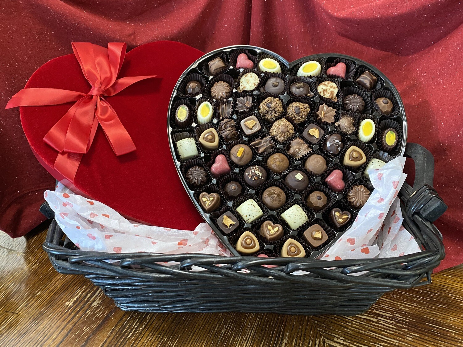 Velvet Heart Box (57pc with Nuts)