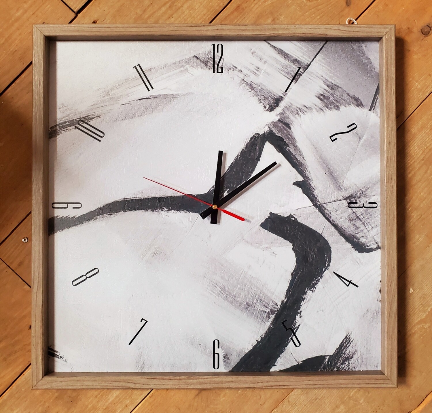 Black & White Brushed Clock