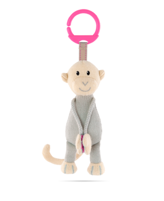 Matchstick Monkey Knitted Hanging Monkey - Pink